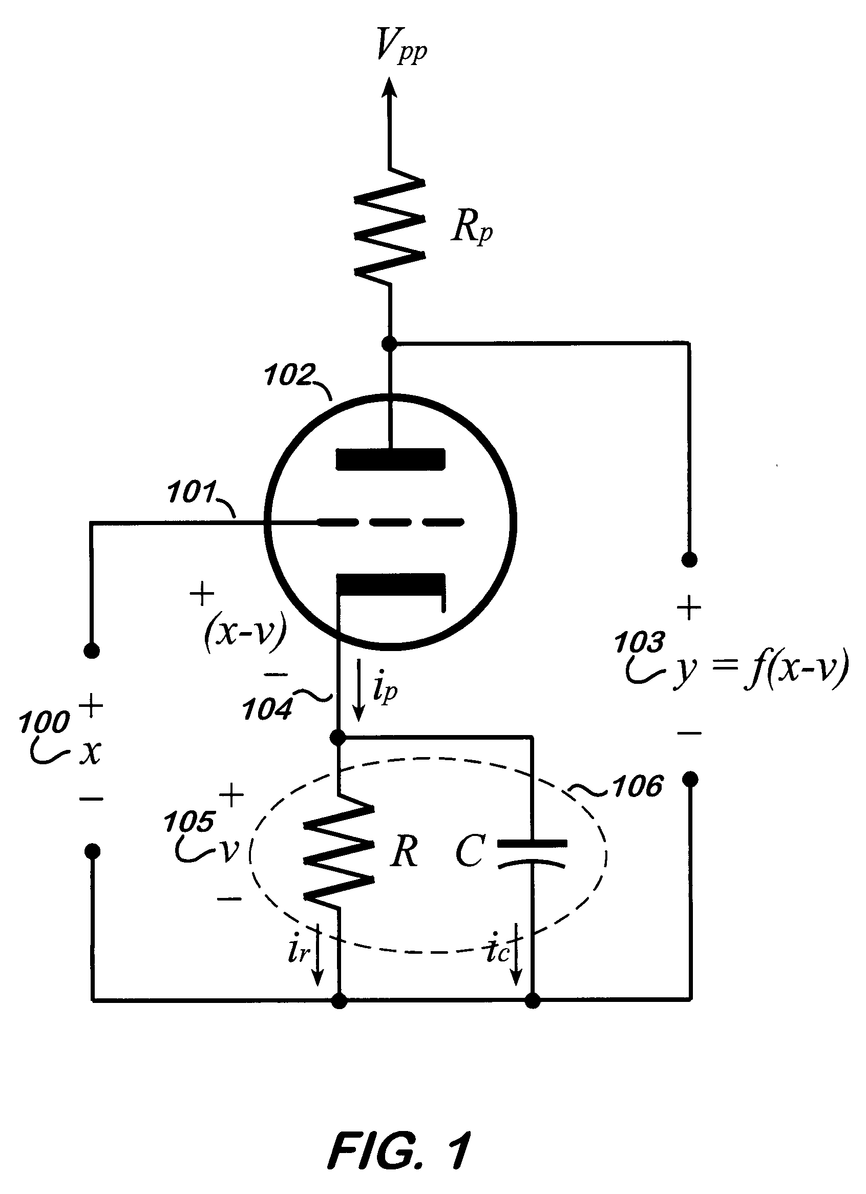 Method and apparatus for distortion of audio signals and emulation of vacuum tube amplifiers