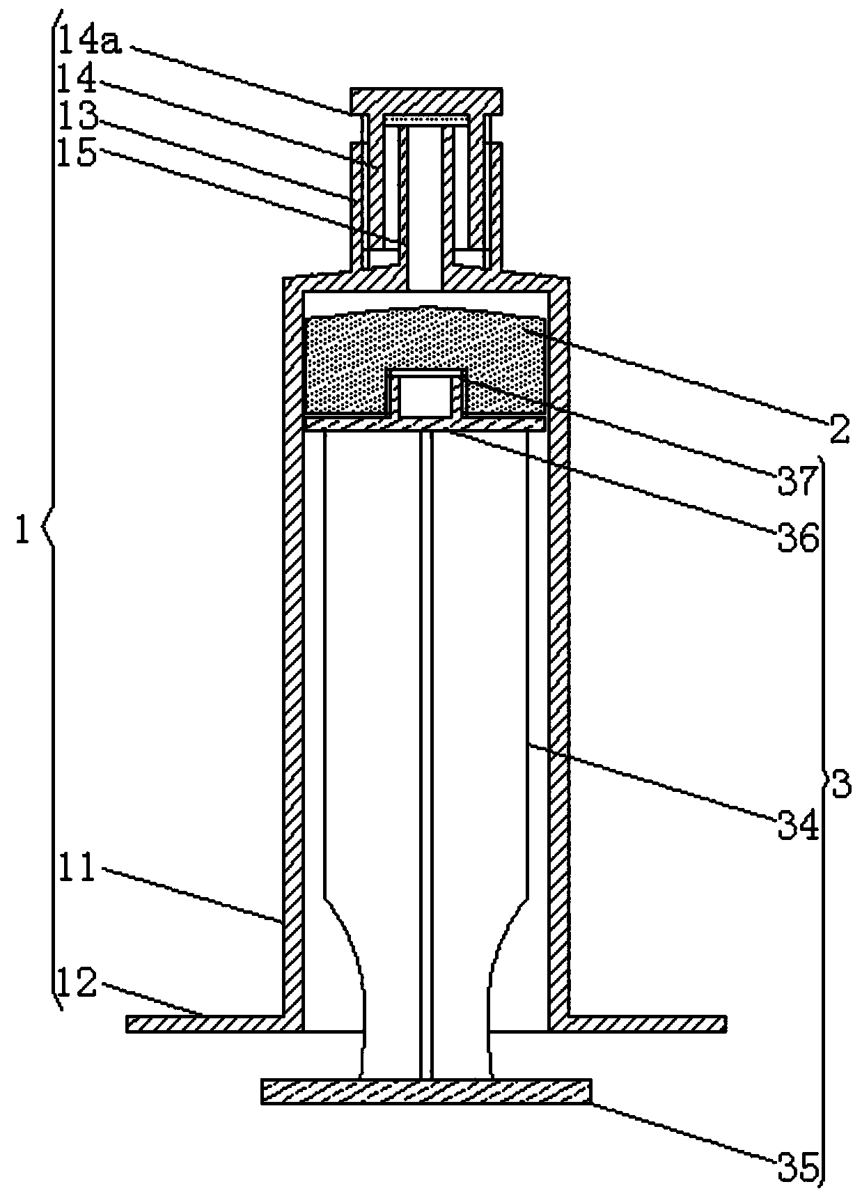 Self-destroying pre-filling type wash pipe injector