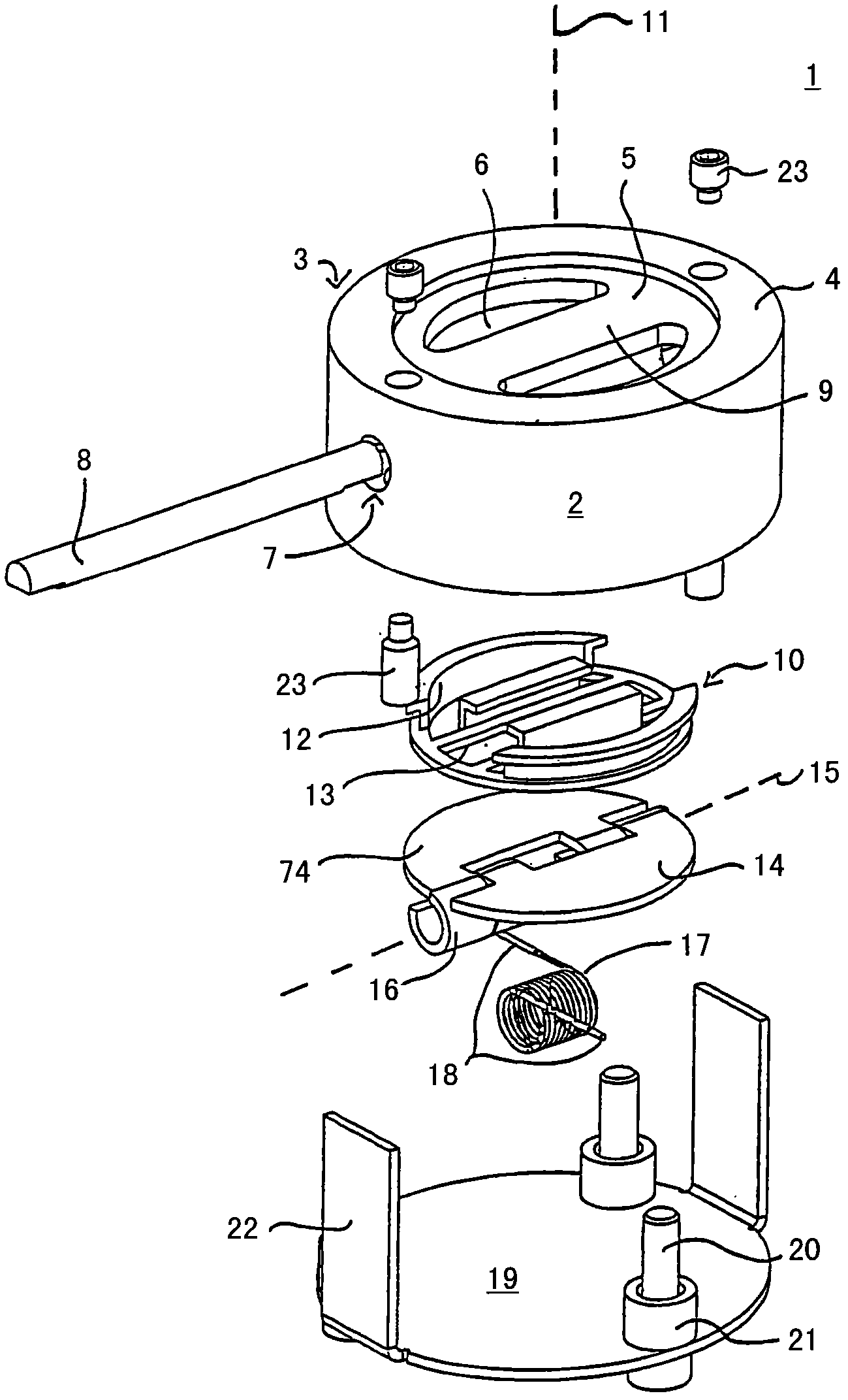 Degassing system for an accumulator, and accumulator comprising a degassing system