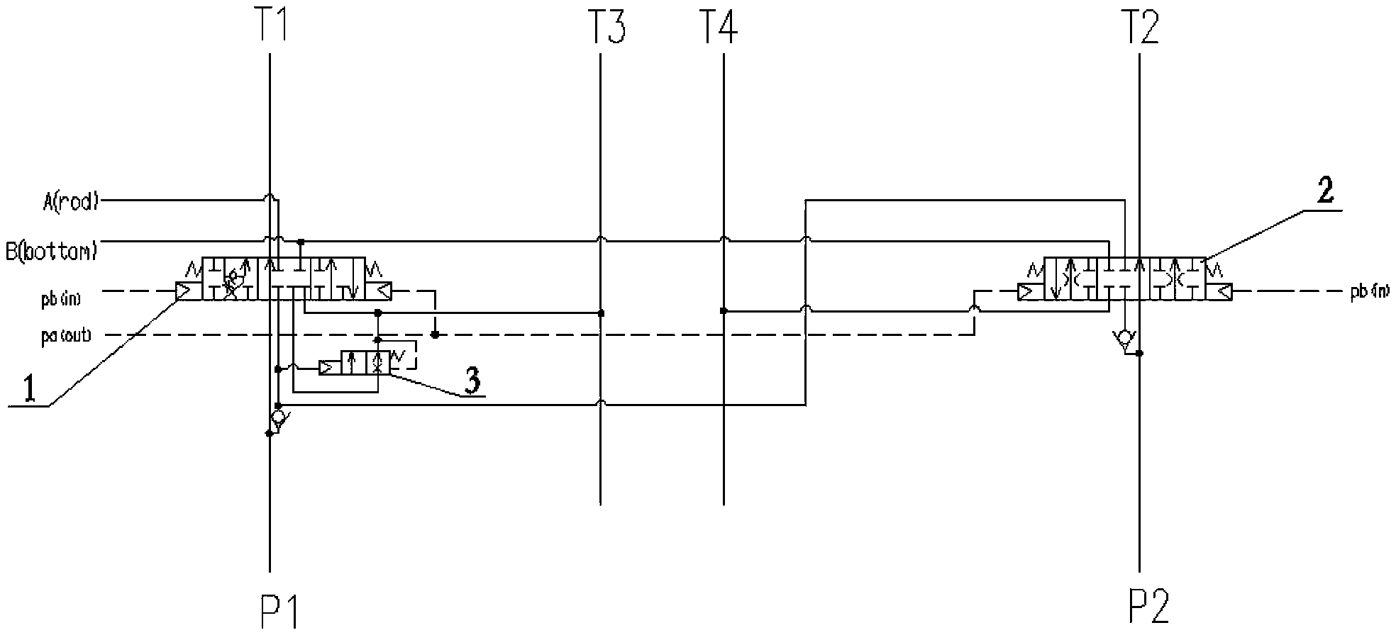 Hydraulic bucket rod control circuit for hydraulic excavating machine