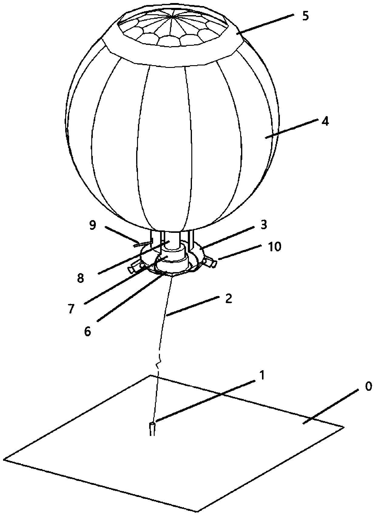 Damming disaster early warning device and monitoring early warning method based on tethered balloon