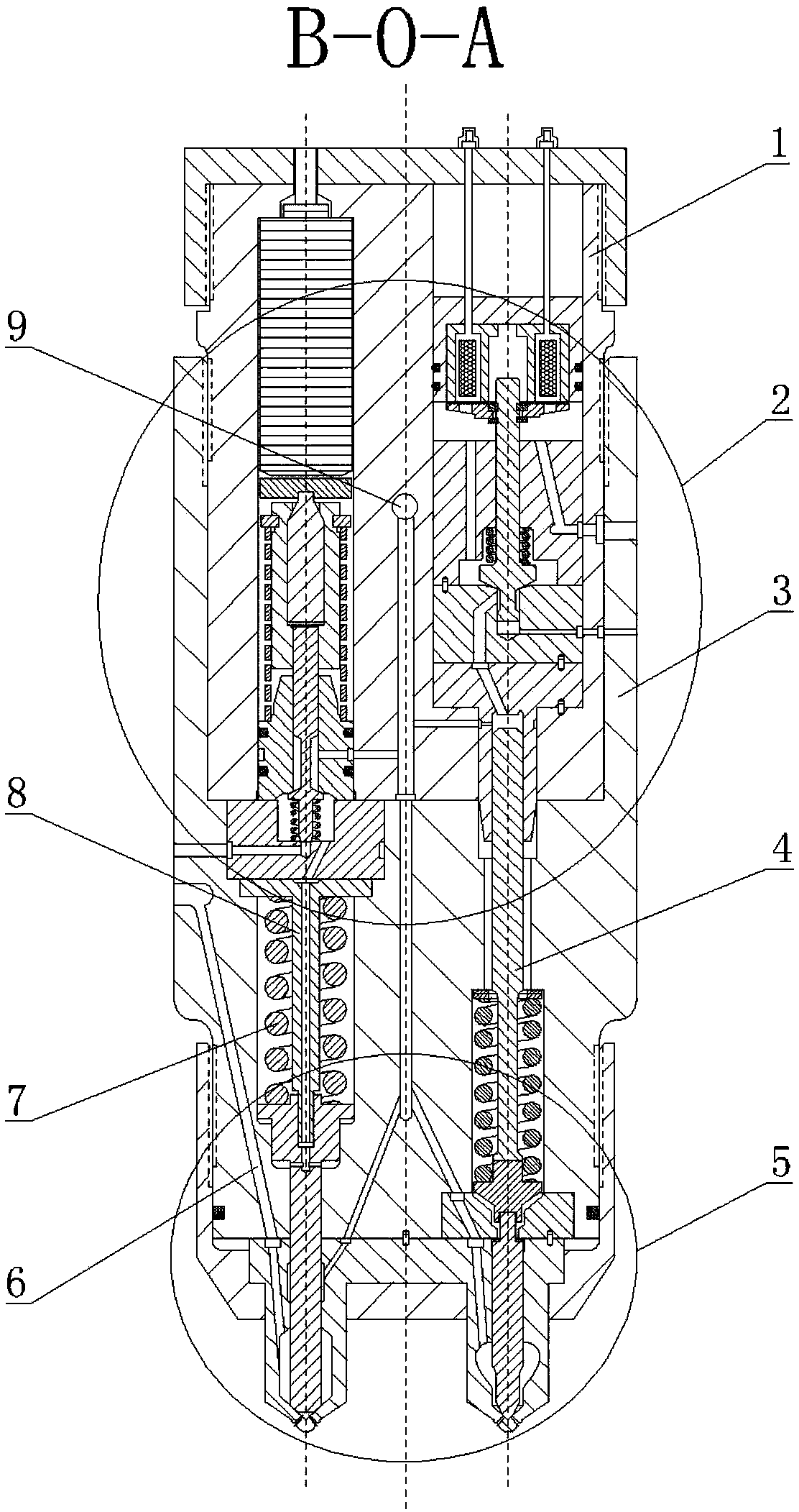 Integrated electromagnetic and bi-piezo hybrid fuel injection device