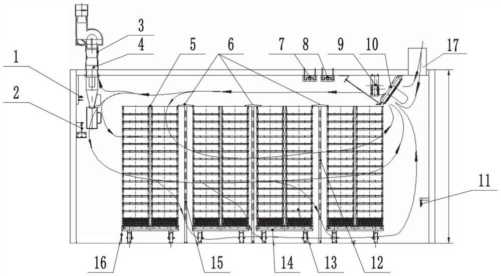 Fluff collecting device of hatcher and incubation system