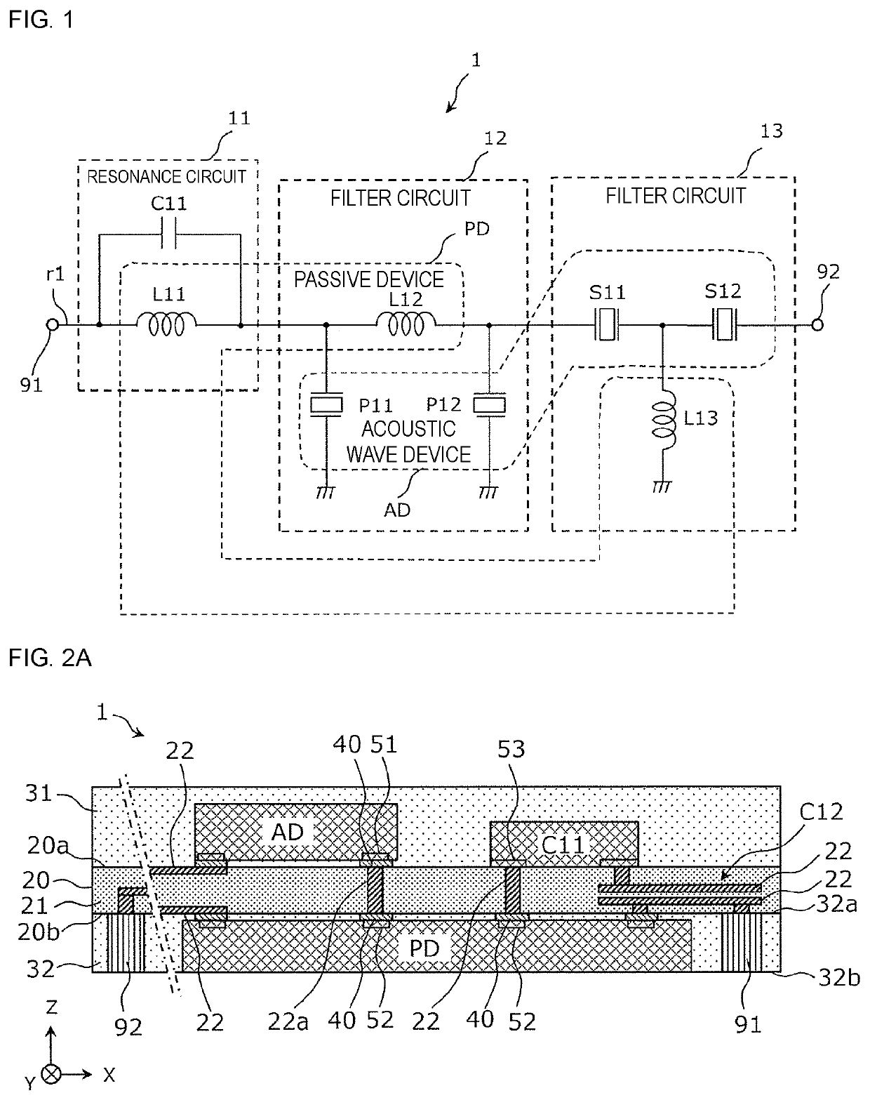 Hybrid filter device and multiplexer
