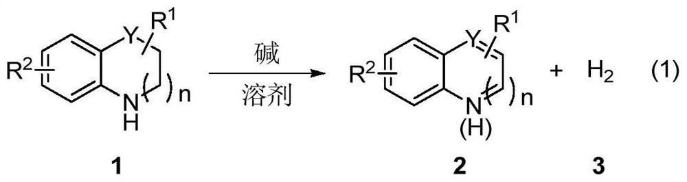 A kind of method that alkali promotes the dehydrogenation of nitrogen heterocyclic compound to prepare hydrogen