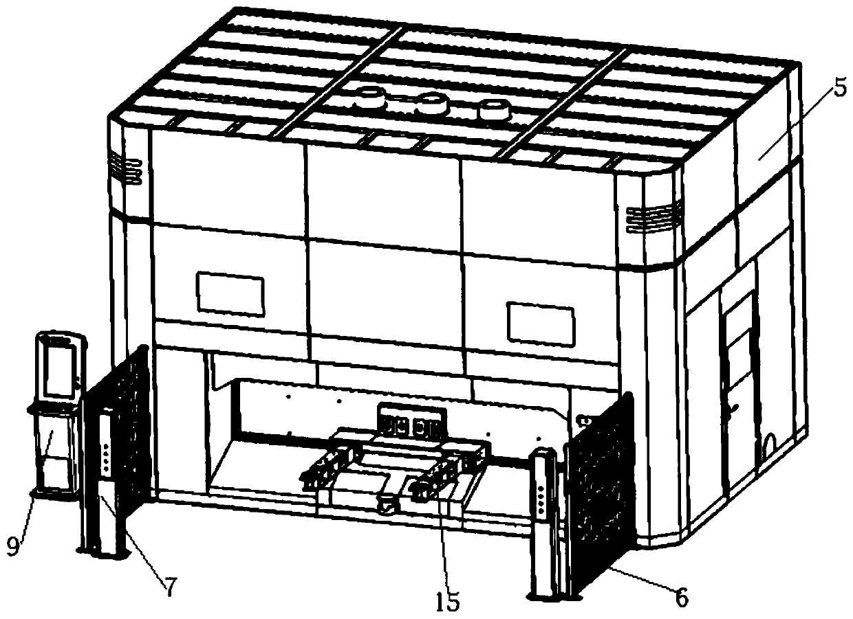 Gantry type three-dimensional five-axis laser cutting machine