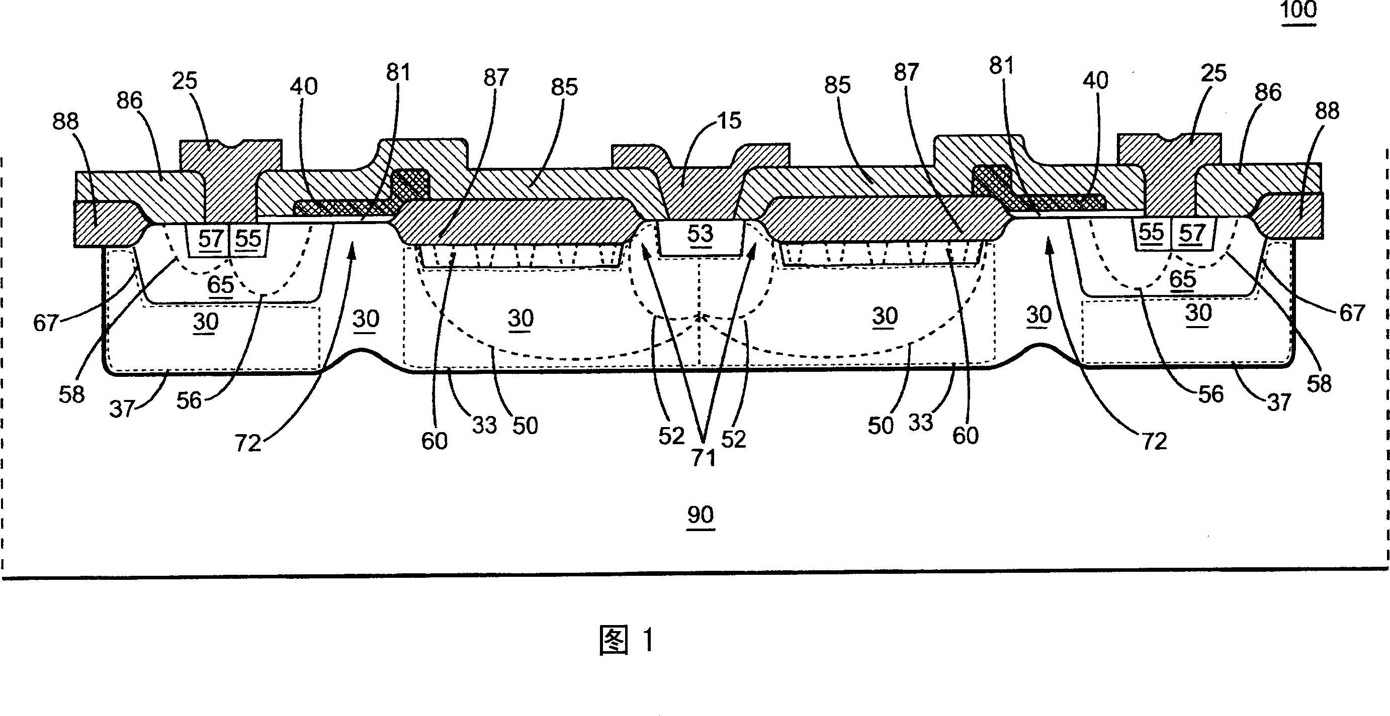 High-voltage low-on resistance transmistor with irradiation structure and isolation effect