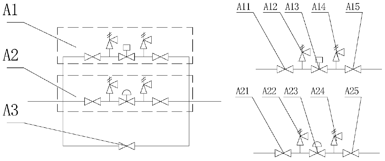 Multi-point pressure regulating device and method for external liquid nitrogen storage tank for large space ring mold system