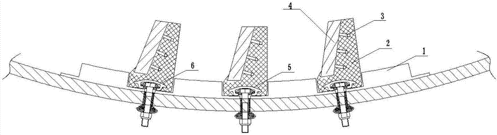 Cutting resisting rubber composite liner plate structure for ball grinding mill