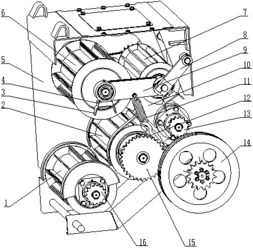 Feeding compaction device of silage harvesting machine