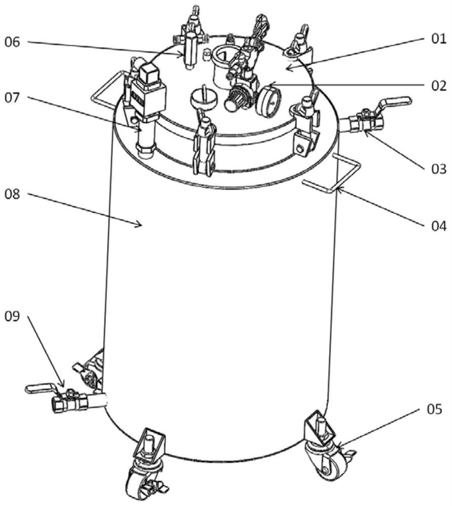 Coating pressure barrel capable of accurately controlling temperature