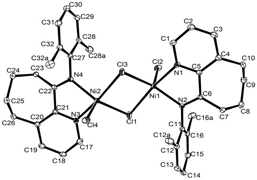 Pyridinocycloheptane imine nickel complex catalyst, preparation method and application thereof