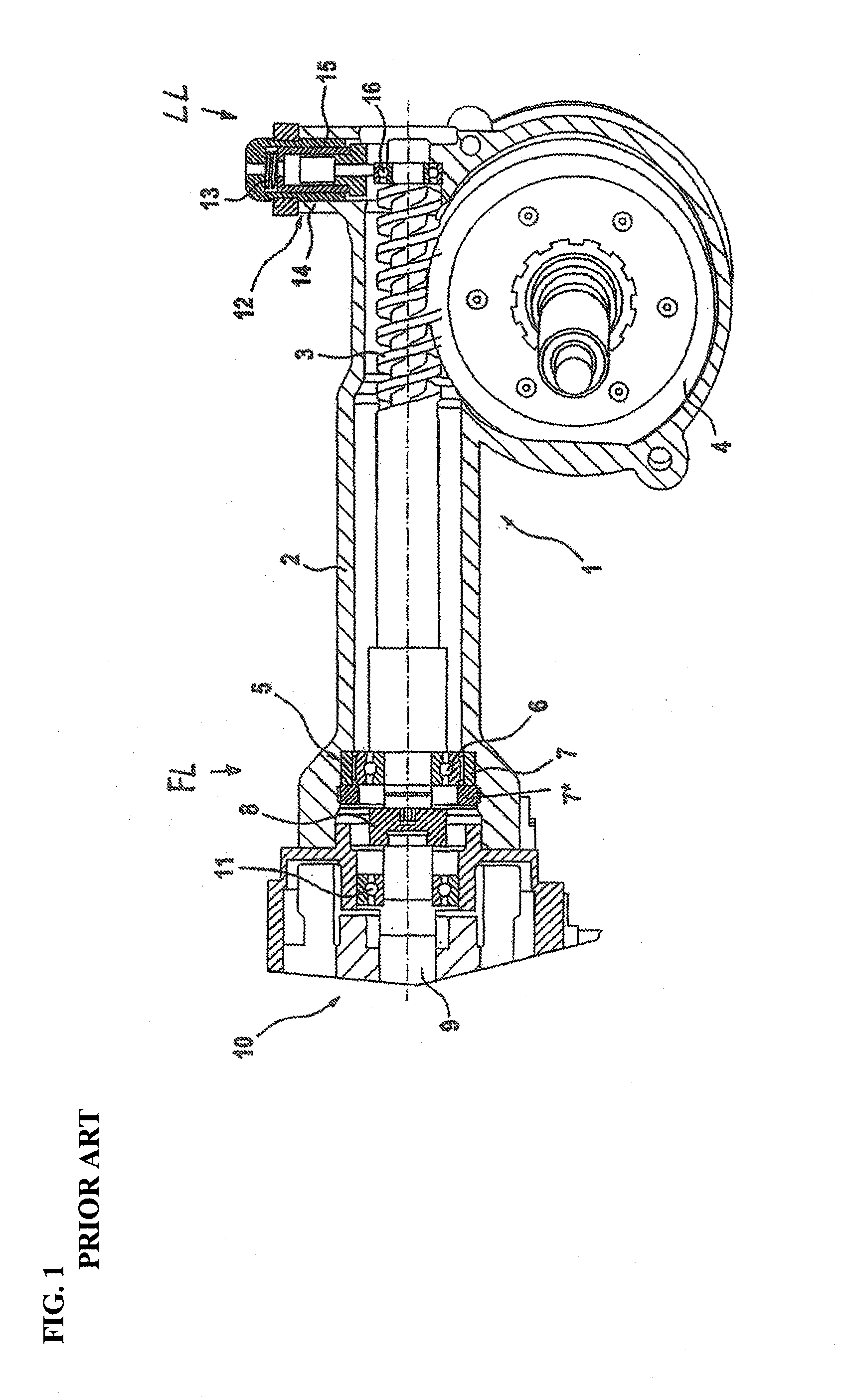 Steering gear having a fixed bearing and a floating bearing for a screw pinion