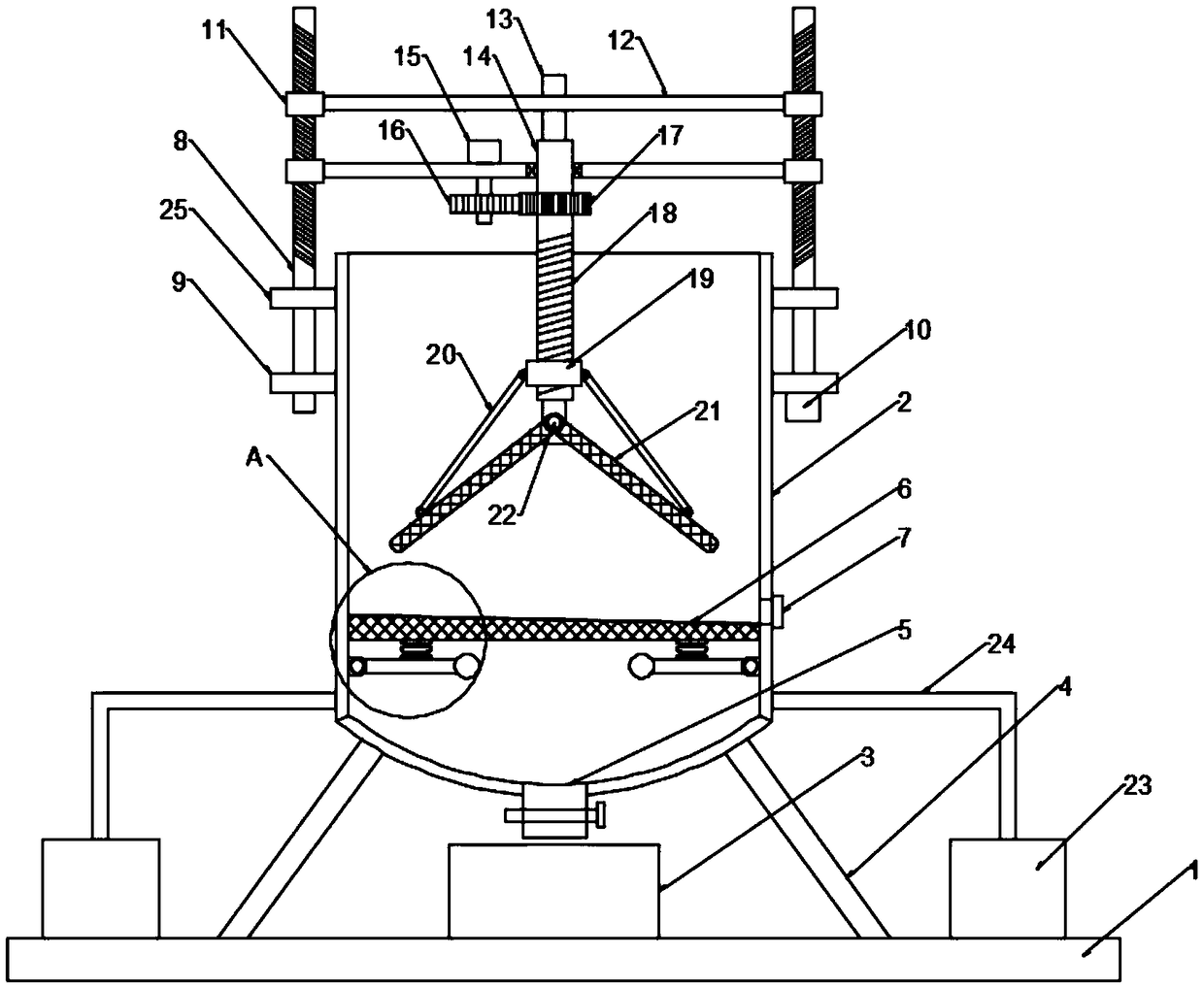 Unhulled rice seed water separation device capable of conveniently discharging residues