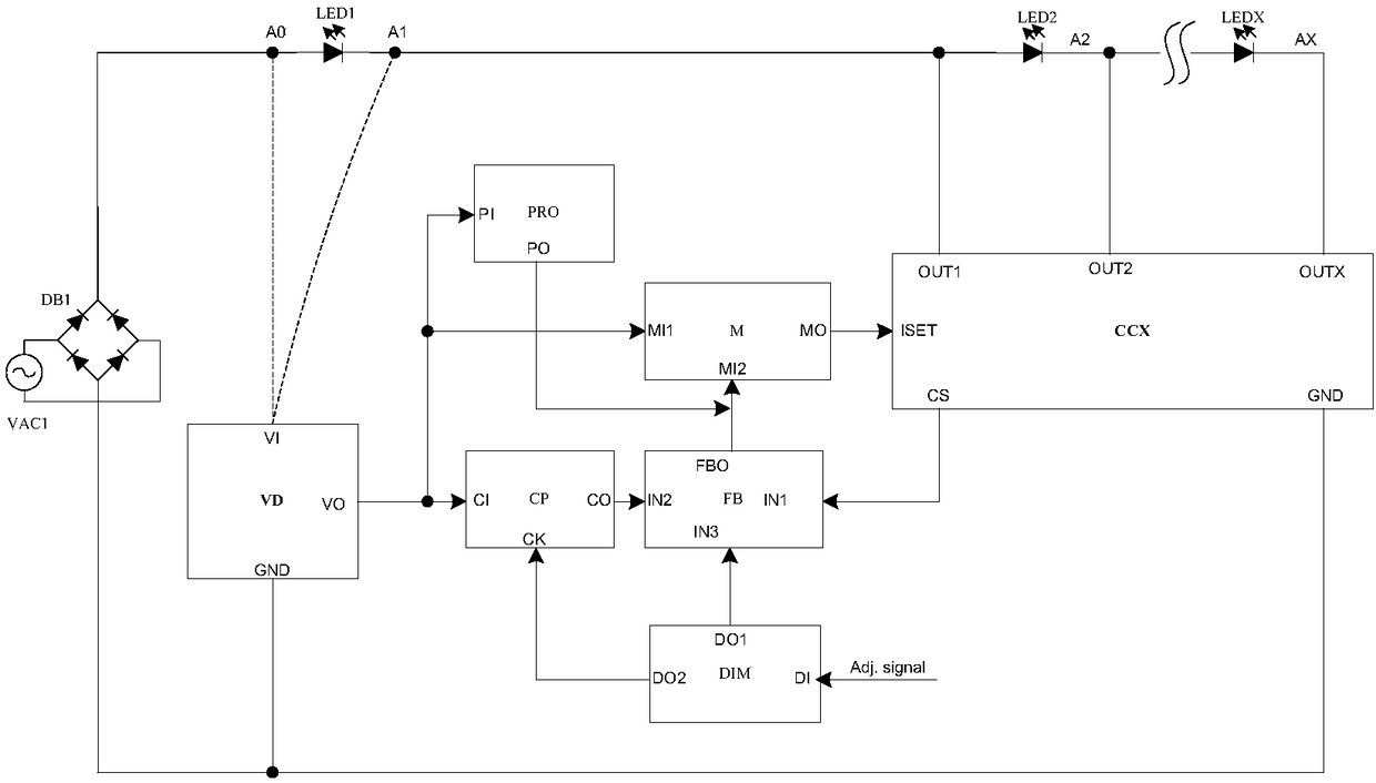 A linear constant current drive circuit