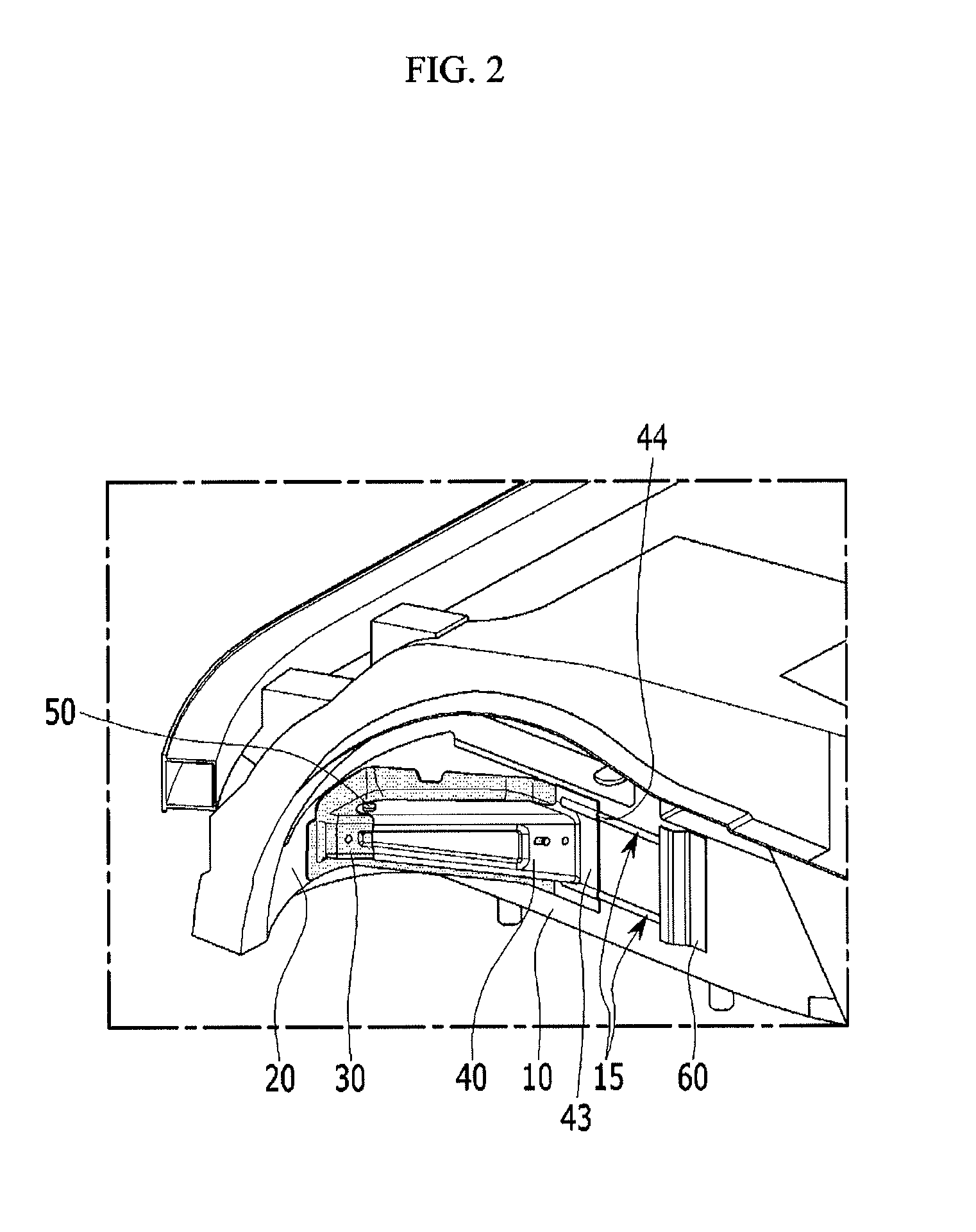 Double support structure of a front body structure of a vehicle