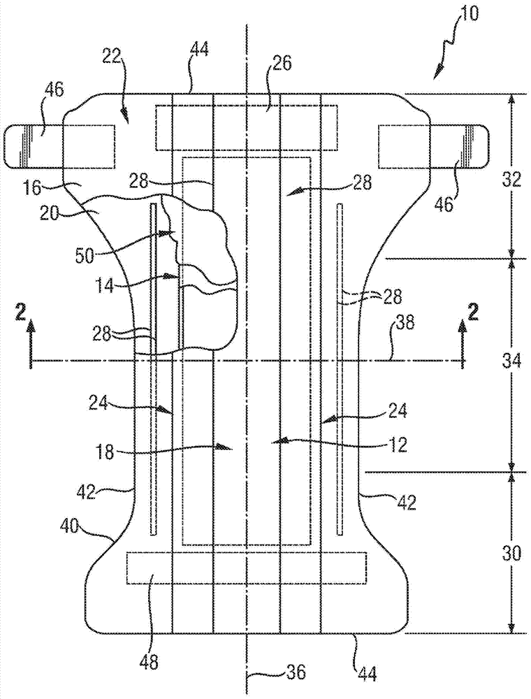 Disposable diaper having reduced absorbent core to back sheet gluing