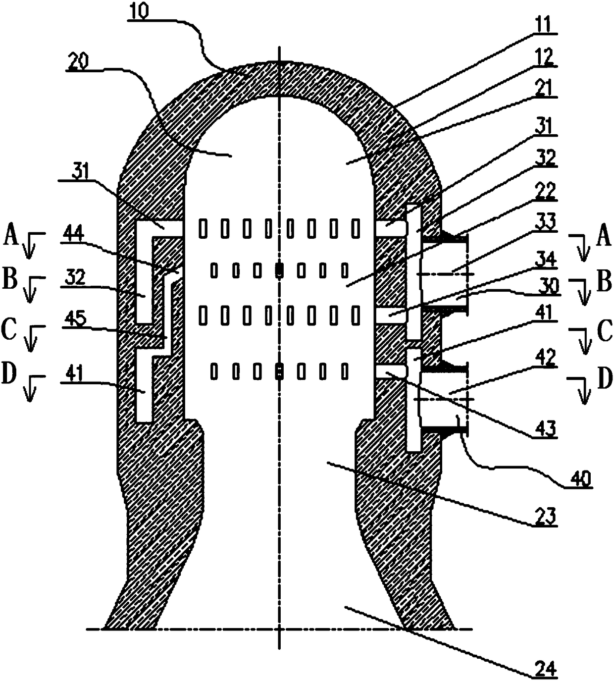 Combustor of top-combustion type hot-blast stove