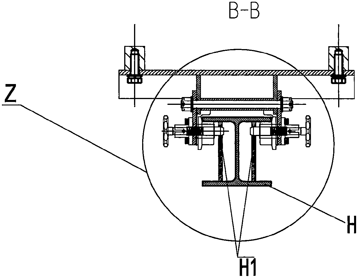 Fixable translation crane for maintenance of equipment in cabin