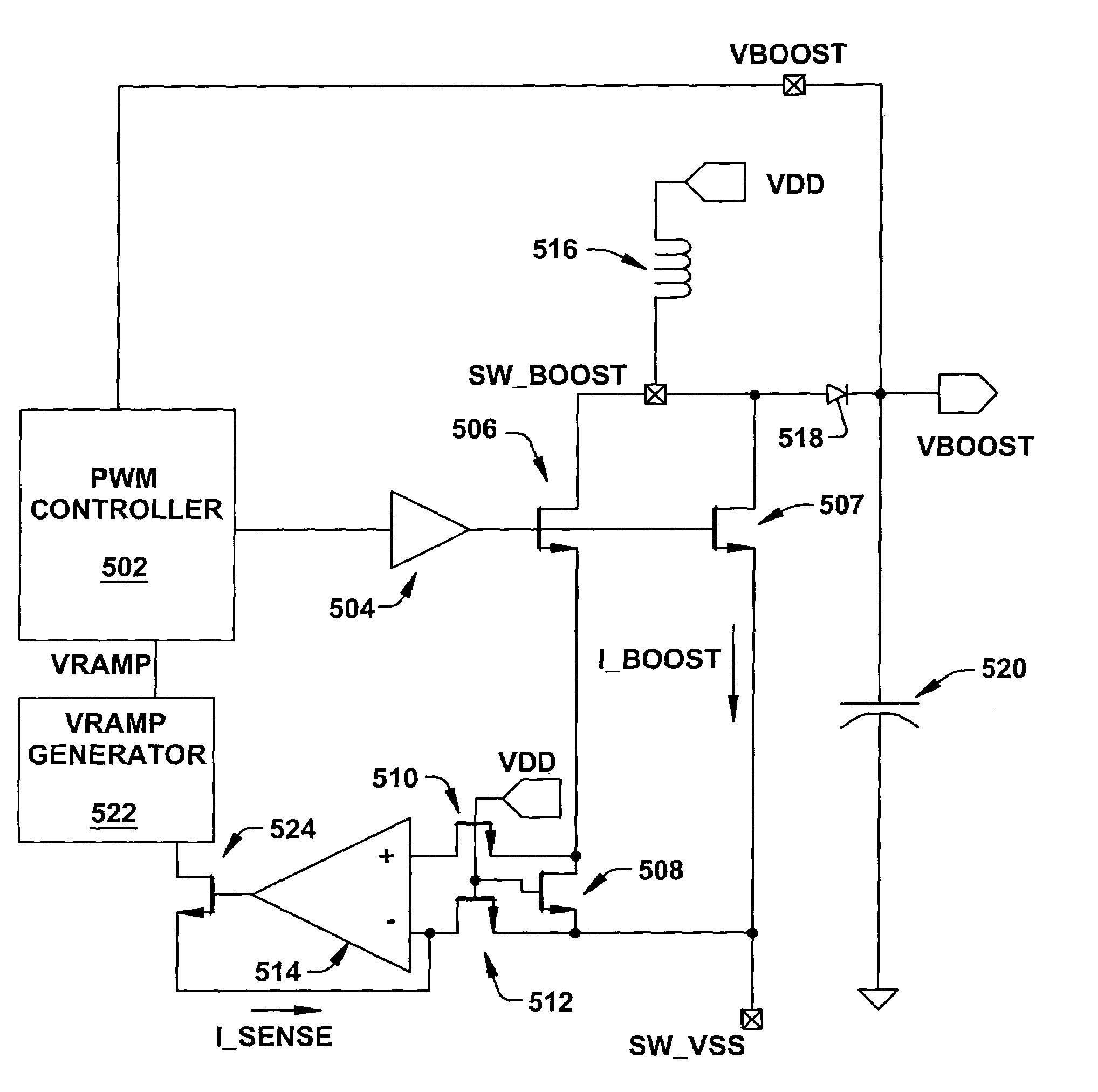 Current sensing circuitry for DC-DC converters