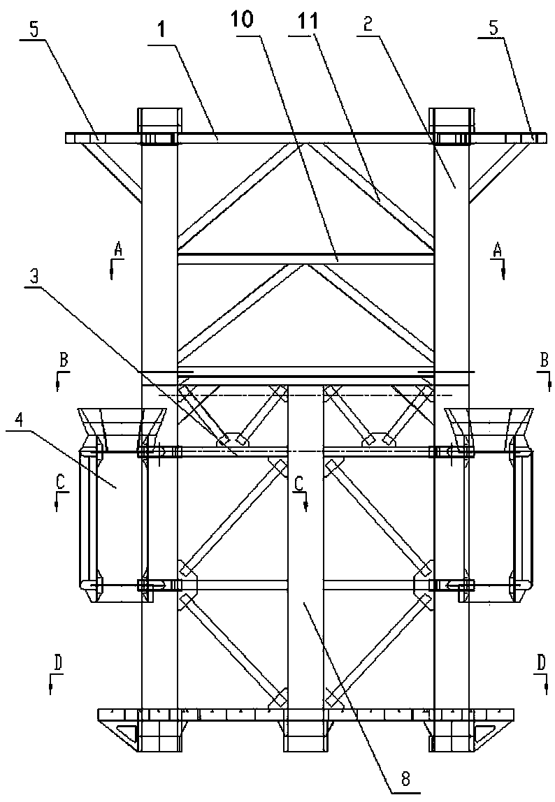 Positioning support guiding frame for offshore wind turbine generator