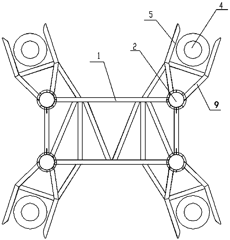 Positioning support guiding frame for offshore wind turbine generator