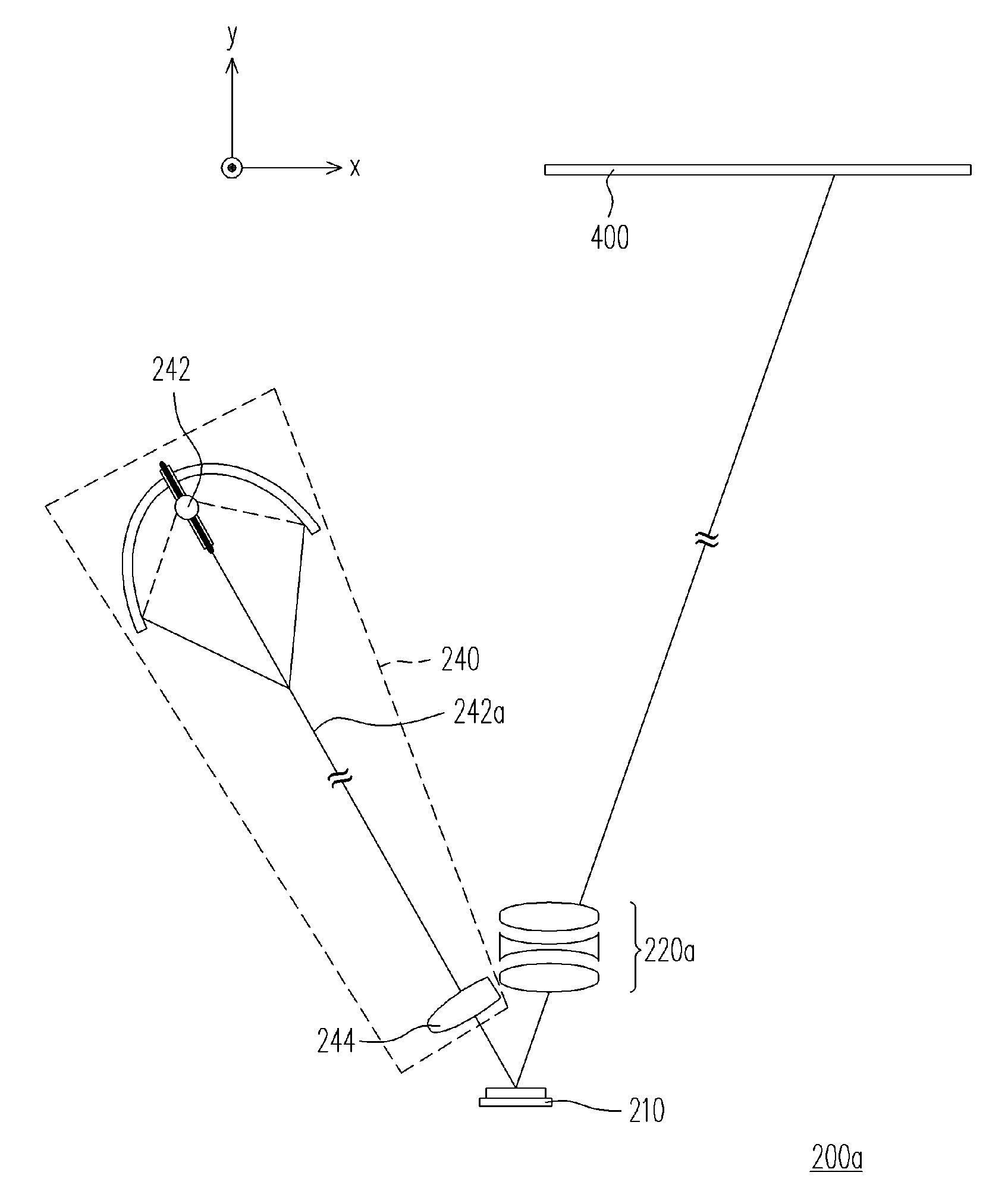 Single reflective light valve projection device
