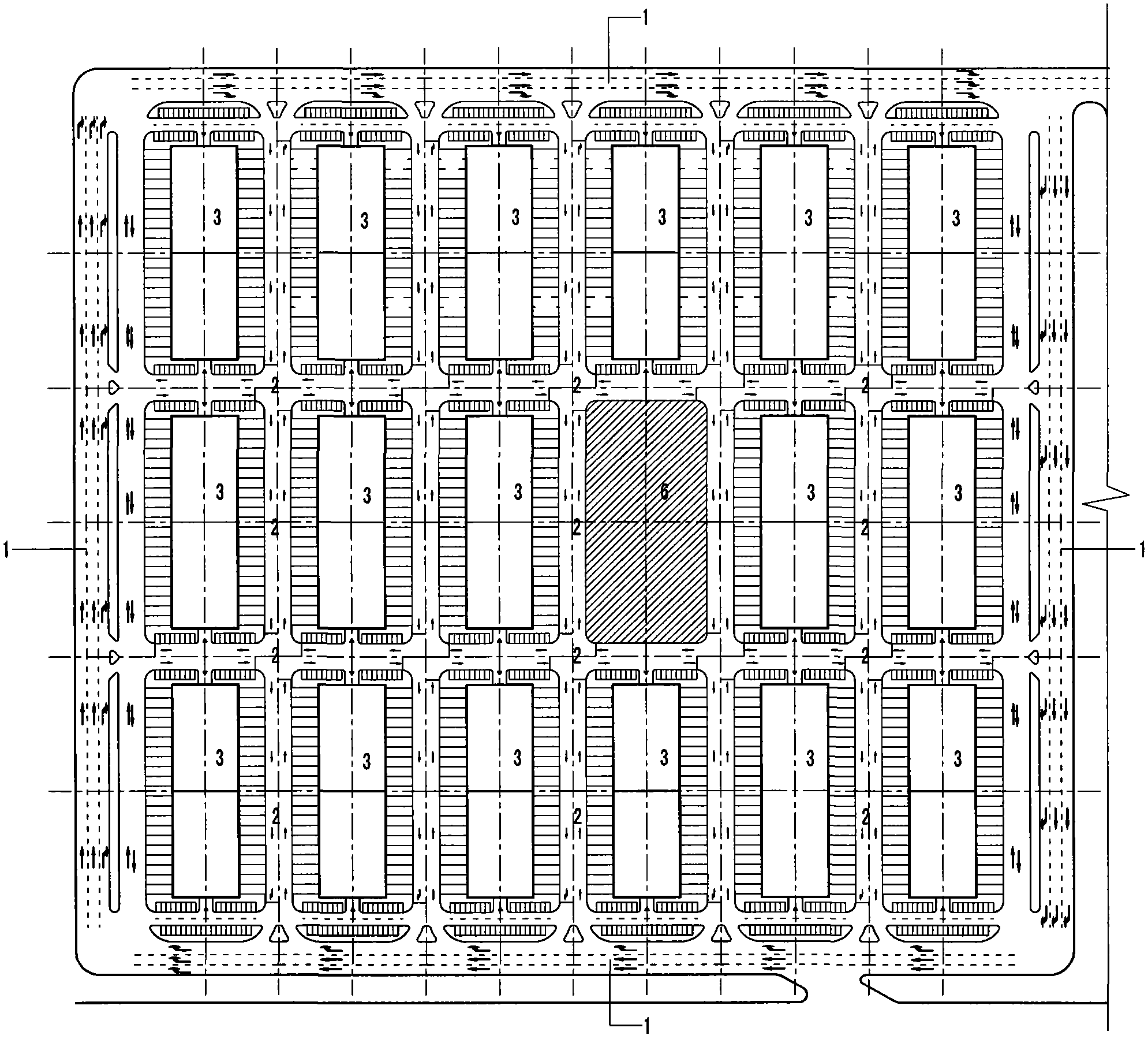 Closed type traffic layout of logistics park