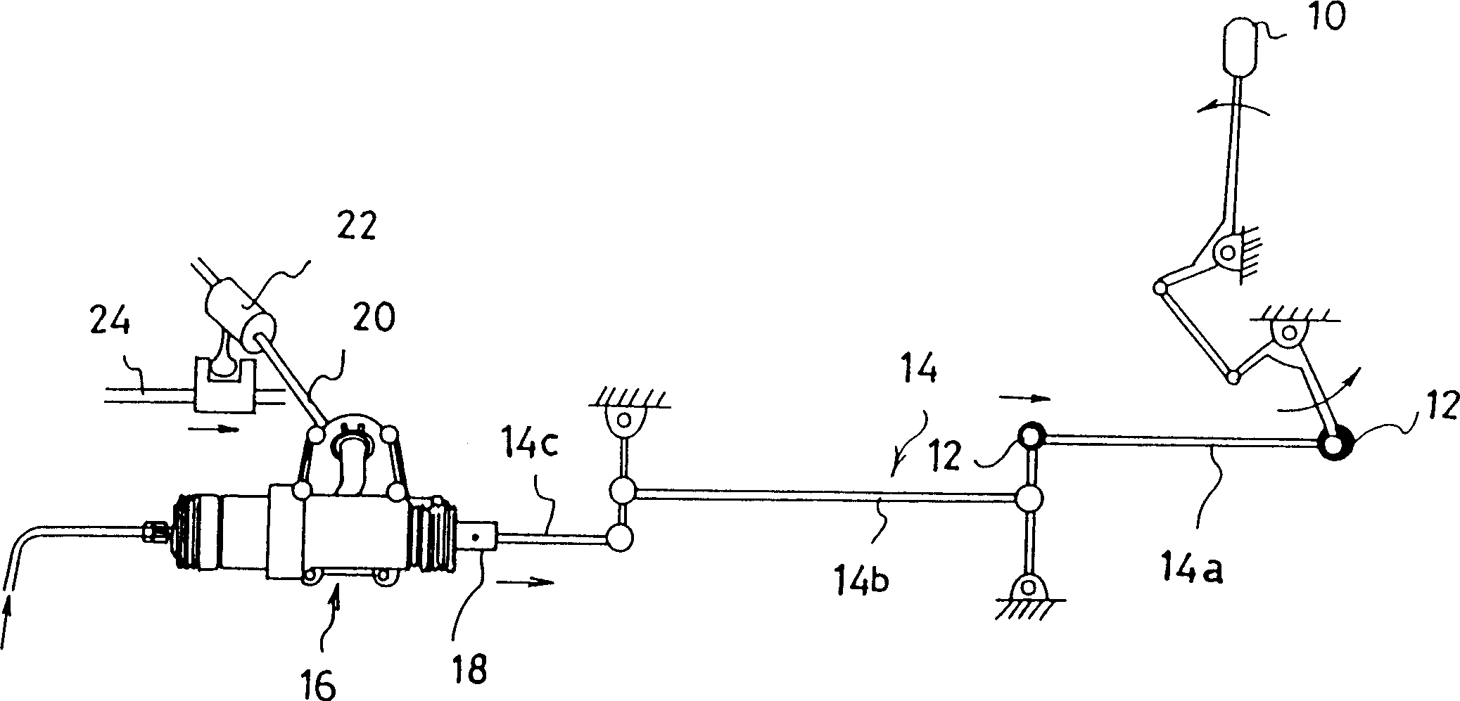 Force increasing device of gearbox