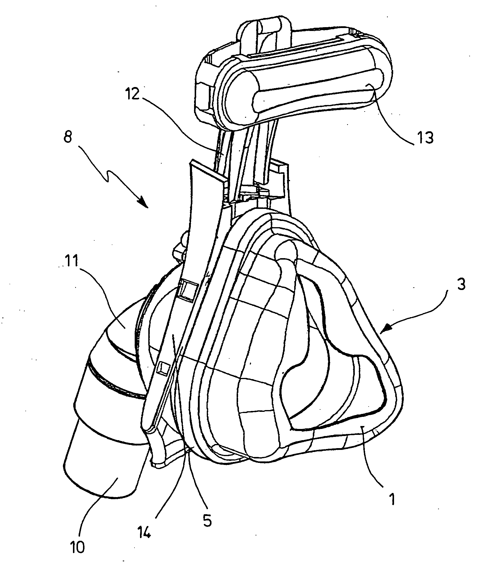 Ventilator mask with a filler and method of production