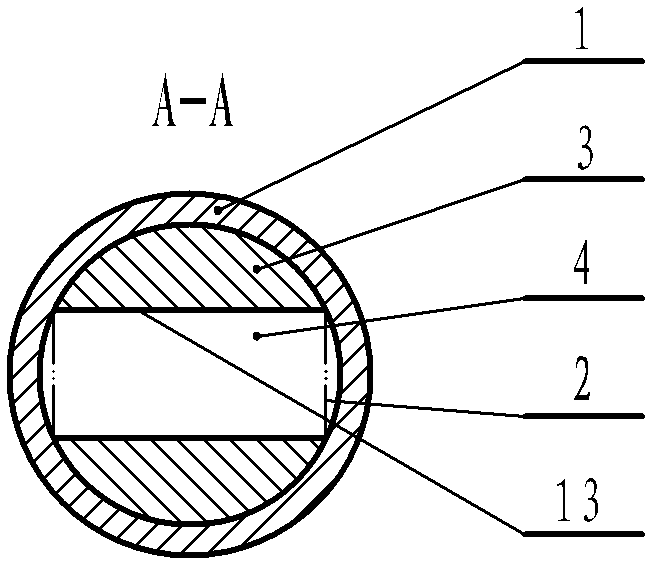 Mounting structure positioned by aid of external cylindrical surface of element with non-circular section