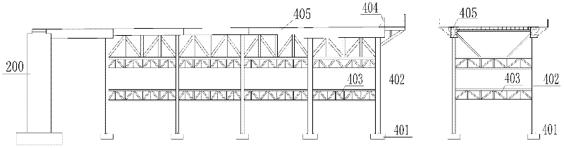 Steel trussed beam and flexible arch bridge construction method with vault pushing
