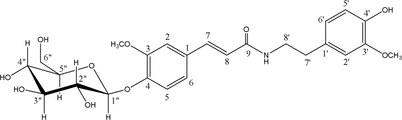 Preparation method and application of compound cimicifugamide