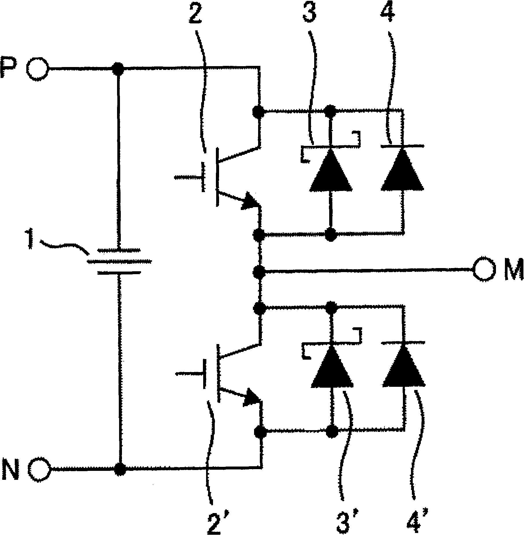 Circuit arrangement having a free-wheel diode
