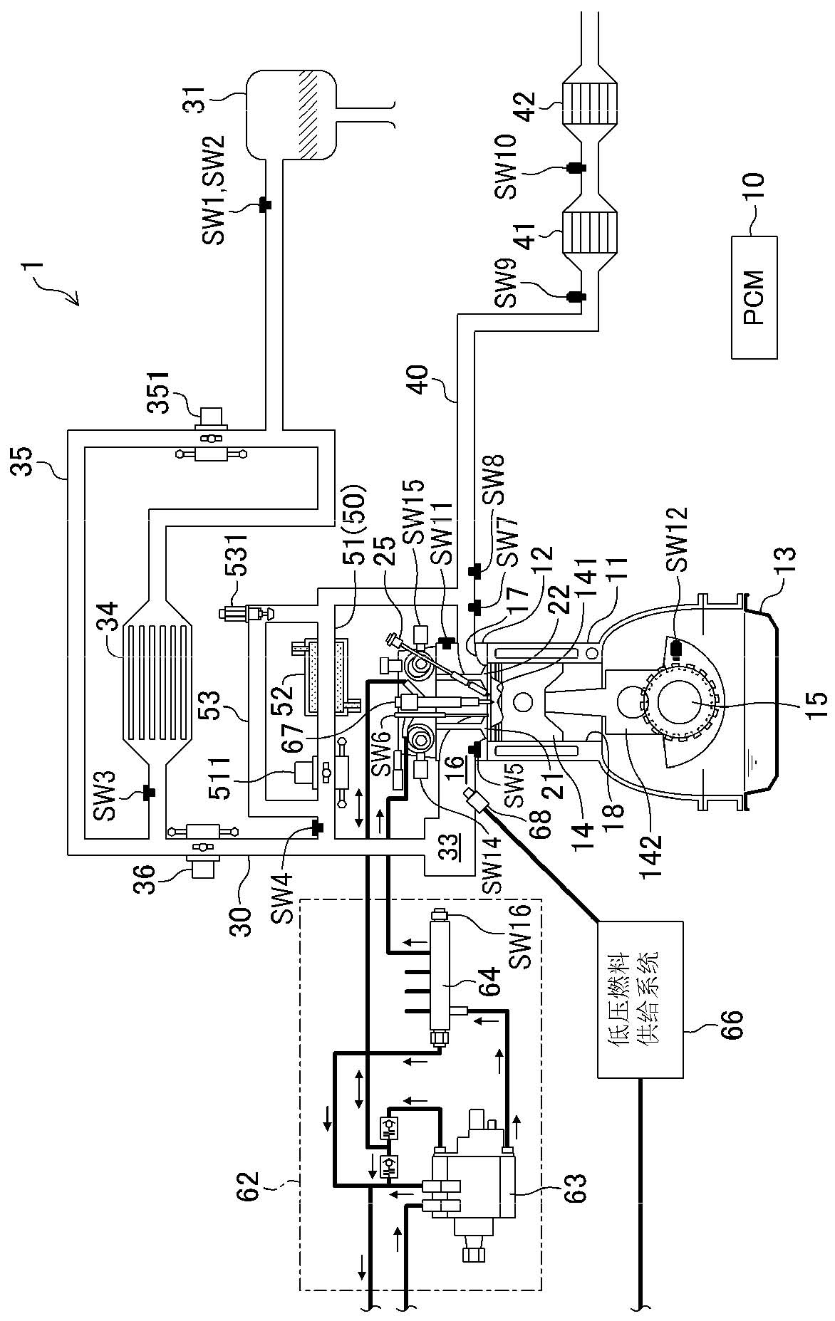 Control device of spark-ignition gasoline engine