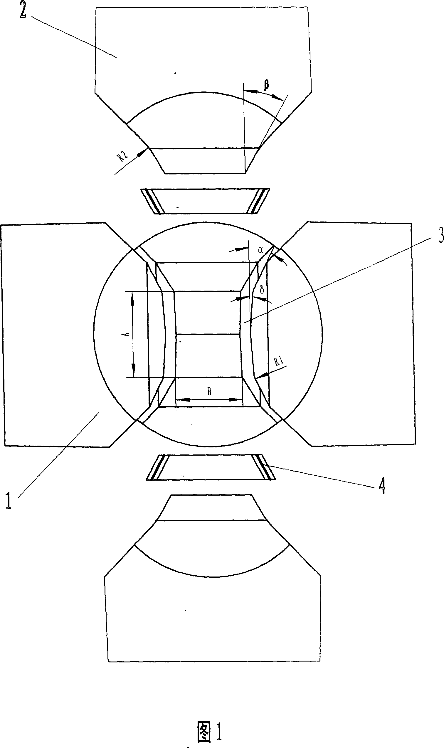 Super high pressure mould of six top surfaced diamond synthesis pressure equipment