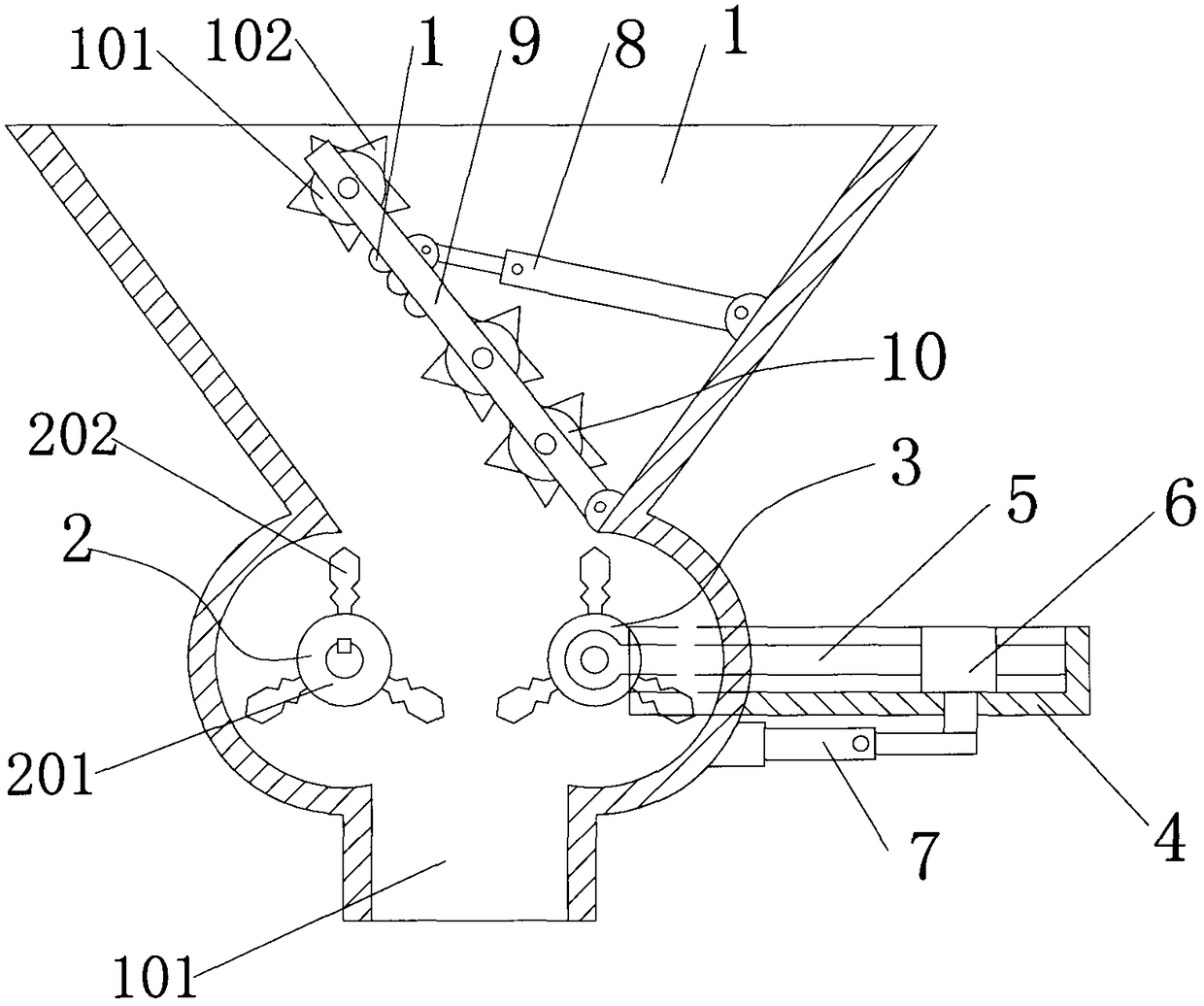 Crushing device for engineering