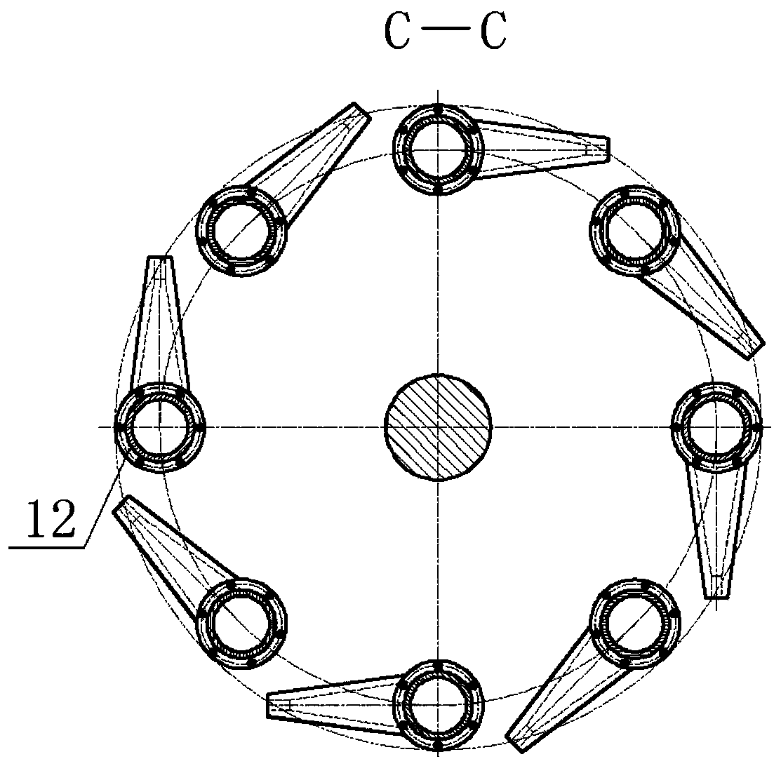 A slag secondary granulation rotor