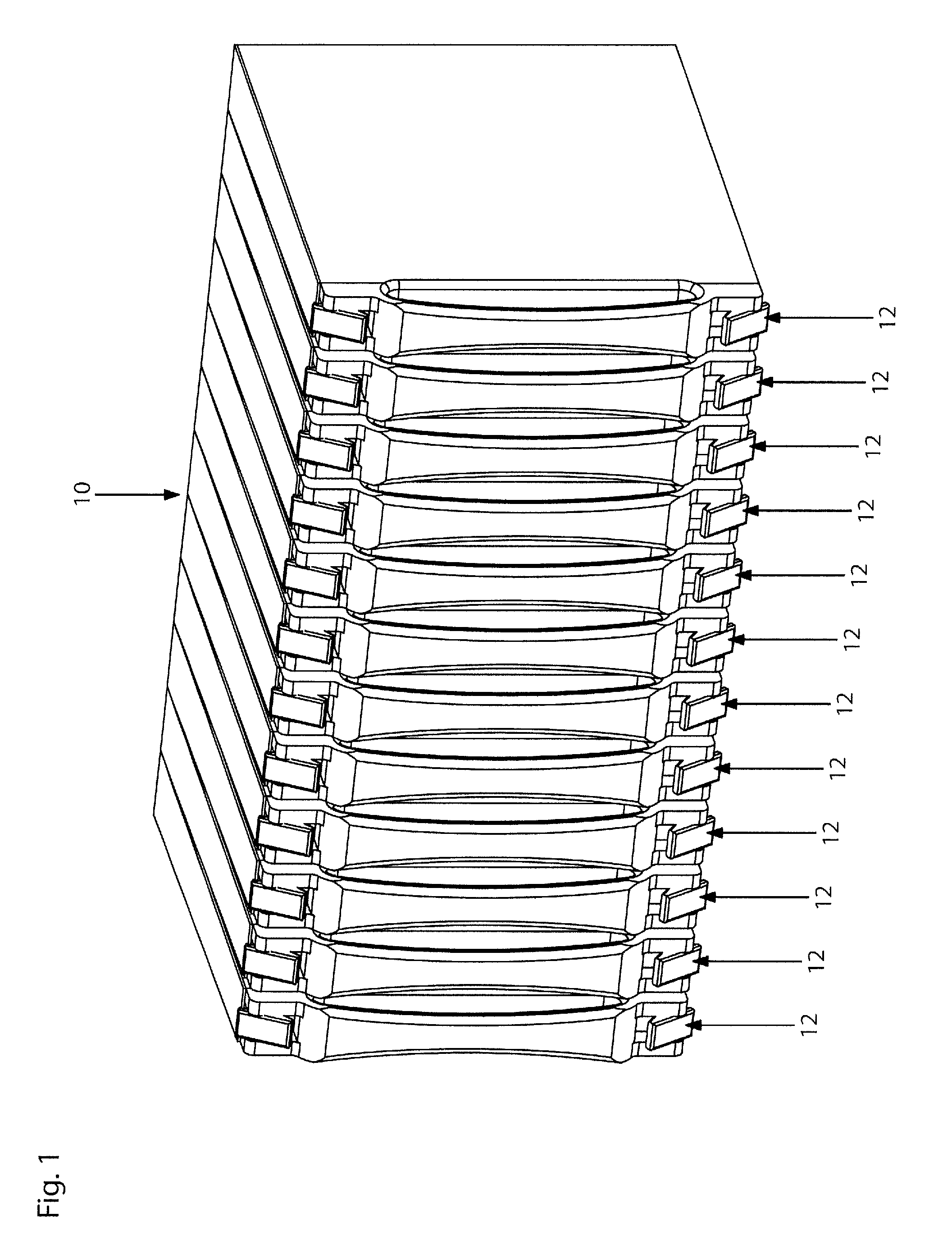 Case and rack system for liquid submersion cooling of electronic devices connected in an array