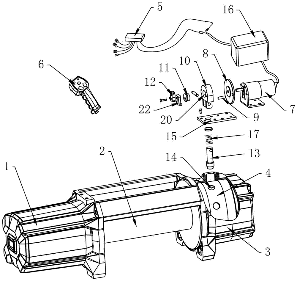 Electric clutch type winch