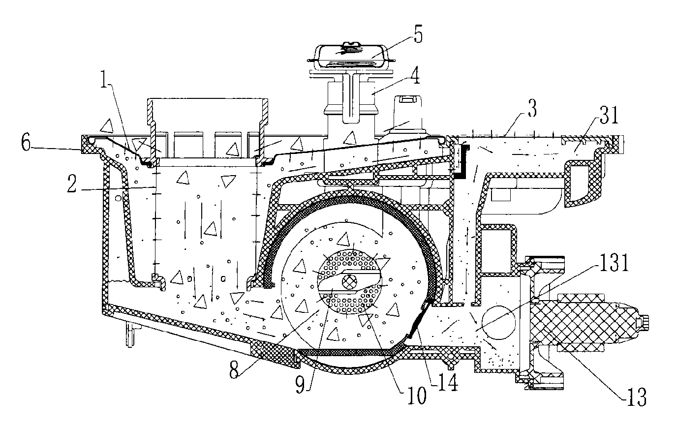 Filtration system of dish-washing machine