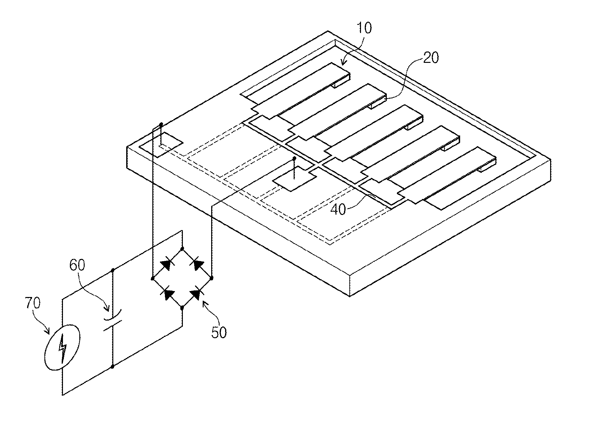 Piezoelectric energy harvesting array and method of manufacturing the same