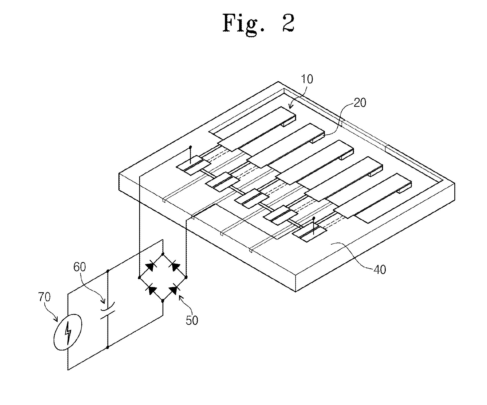 Piezoelectric energy harvesting array and method of manufacturing the same