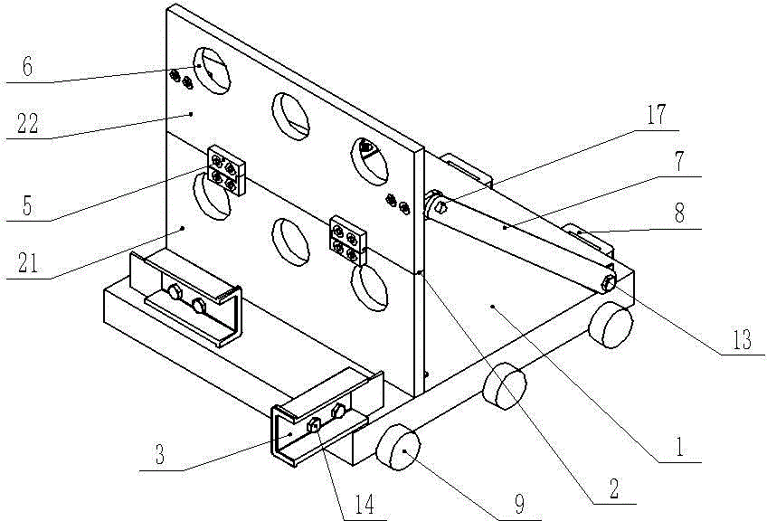 Simple and easy foldable 10-kilovolt centrally installed switchgear electrical inspection trolley