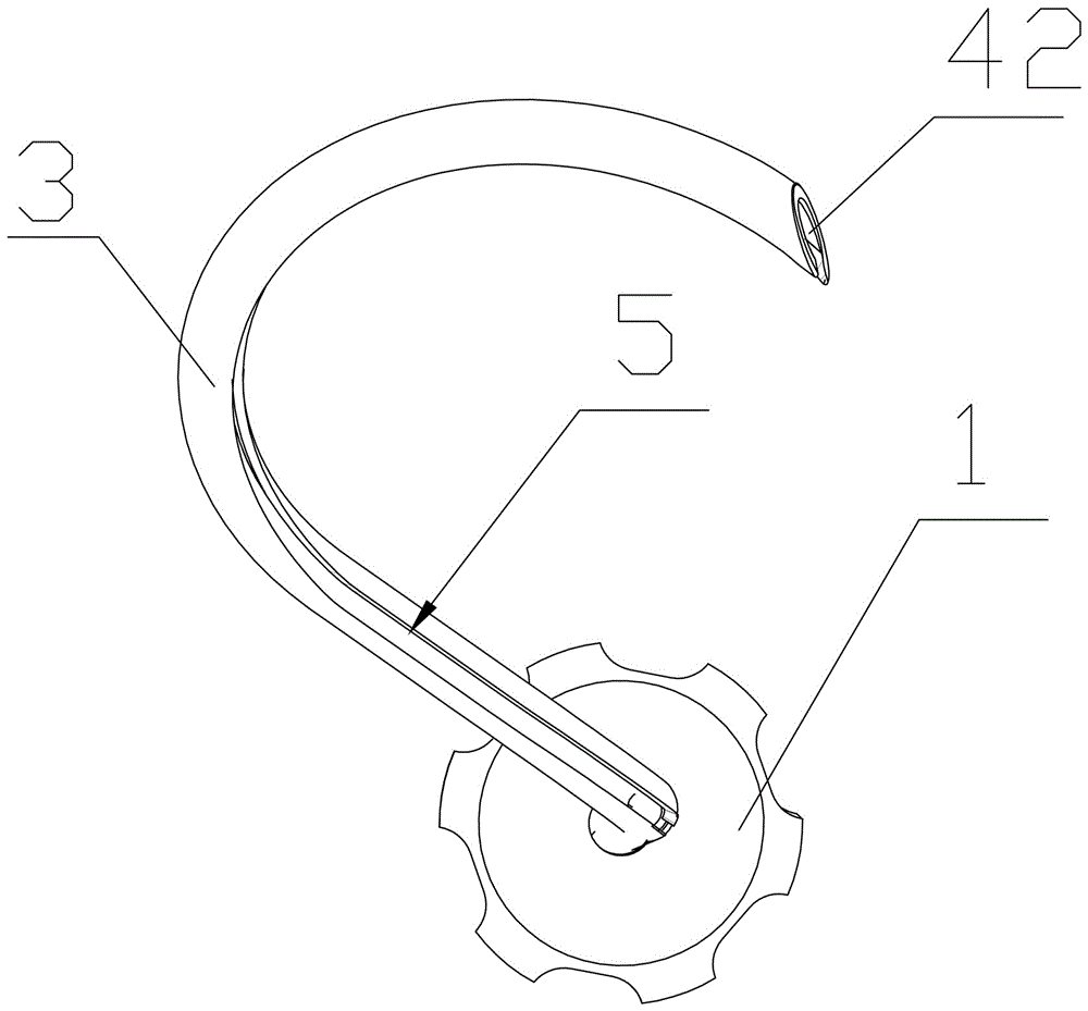 Hook-shaped cable penetrating apparatus