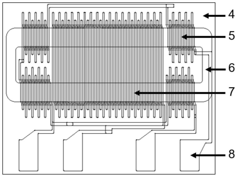 Micro electro mechanical system fluxgate geomagnetic tensor sensing chip