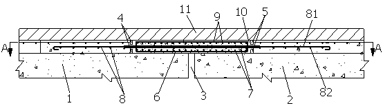 Flexible connecting structure for old and new bridges and construction method of flexible connecting structure