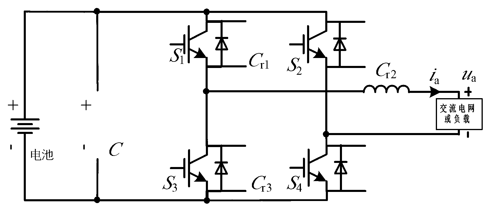 Low-additional-voltage zero-voltage switch energy storage bridge type inverter and modulation method
