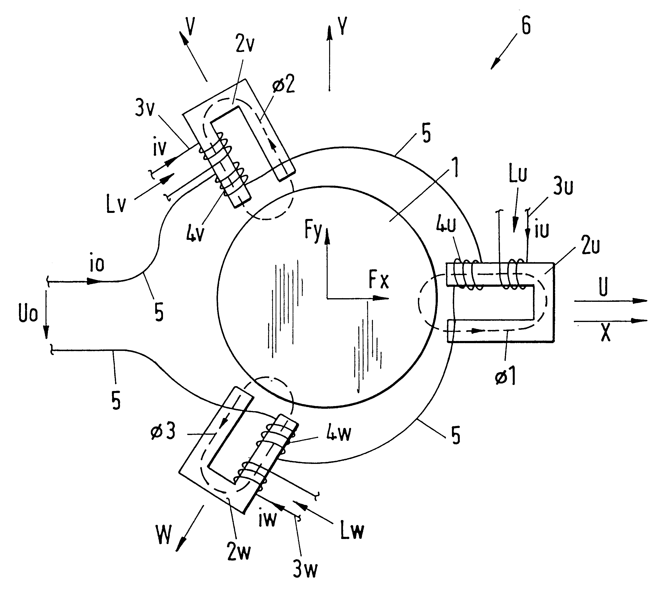 Radial active magnetic bearing apparatus and a method for operating the same
