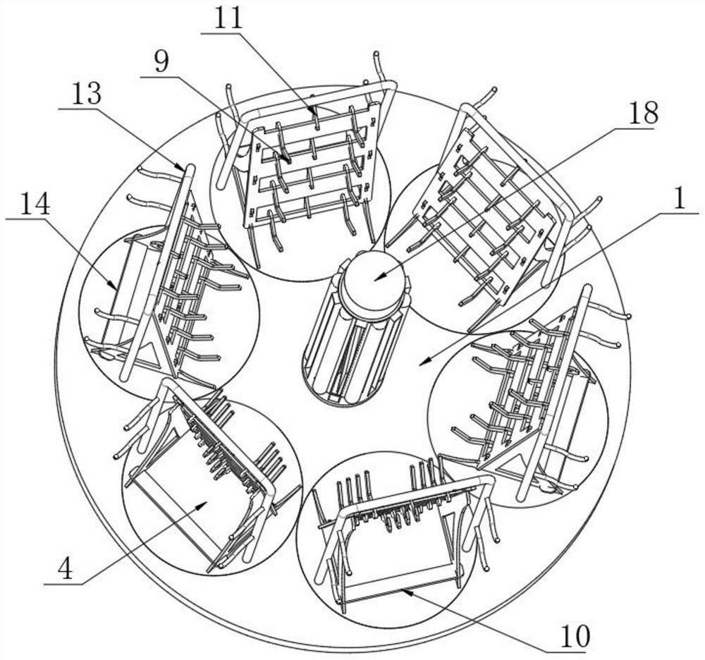 Supporting frame structure for rice breeding and using method